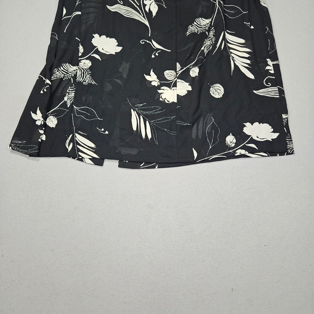 VTG Liz Claiborne 90s Floral Button Front Maxi Dress Black White Sz 14 NWT - Picture 7 of 7